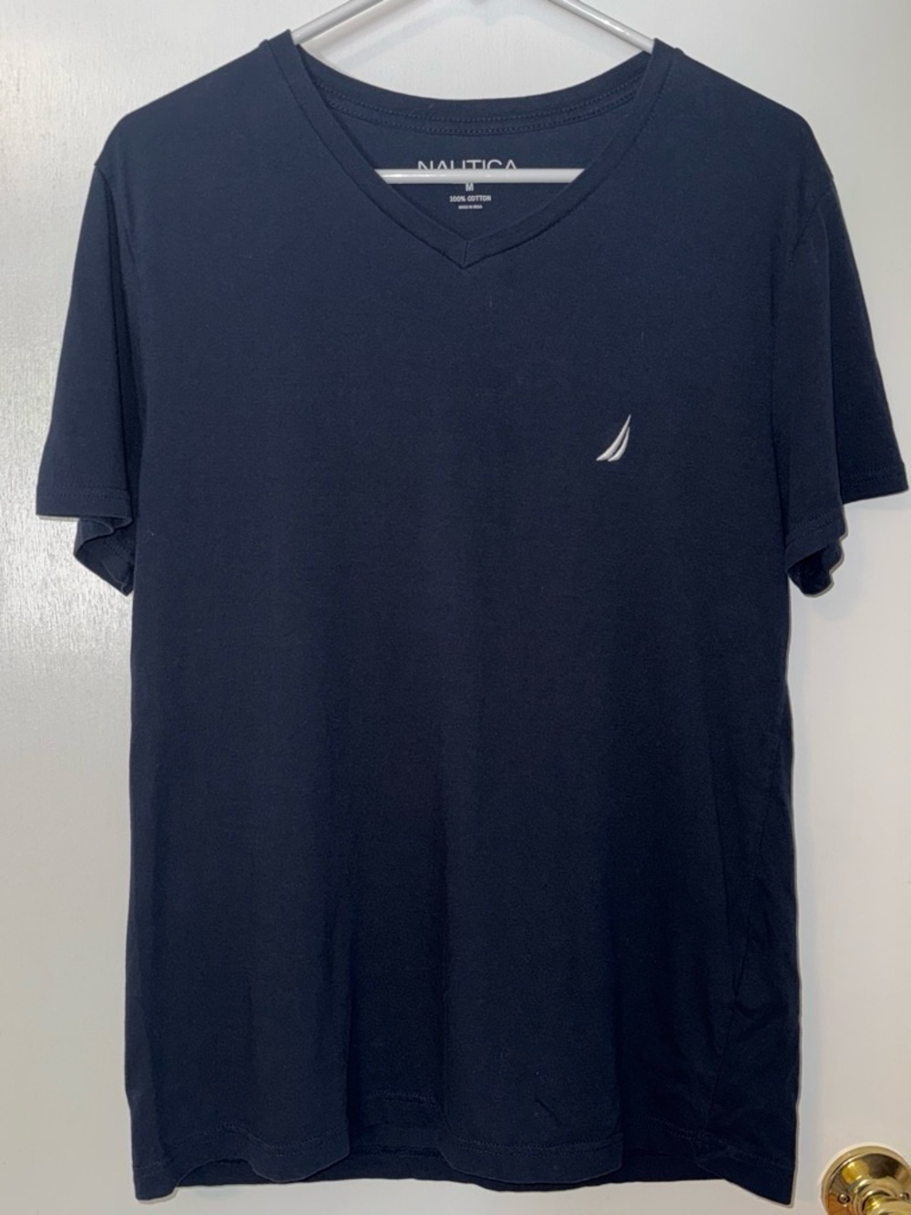 Nautica Men’s Navy V-Neck Short Sleeve Cotton Tee